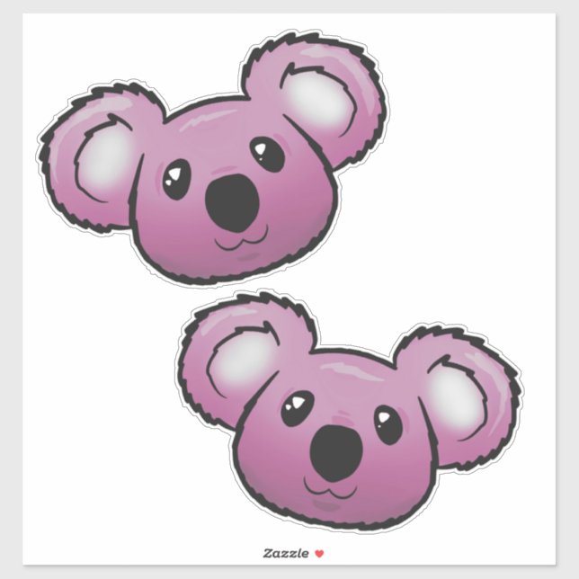Autocollant koalas rose (Feuille)