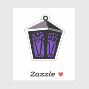 Autocollant Lanterne Hibou - Violet