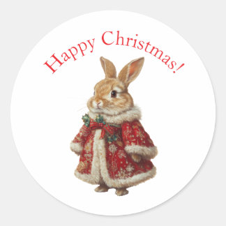 AUTOCOLLANT LAPIN DE NOËL JOYEUX