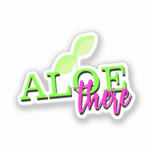 Autocollant lettrage script néon feuille de plante