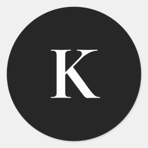 Autocollant lettre K monogramme – Minimaliste noir