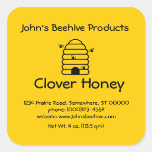 Autocollant (lg sq) - Miel