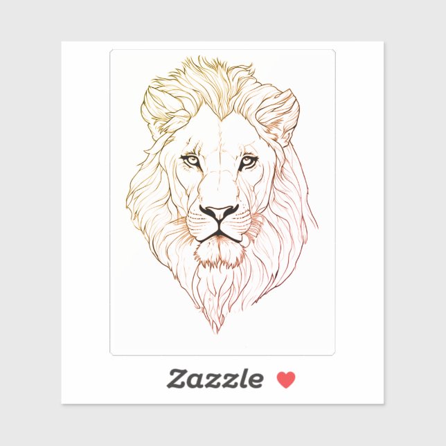 Autocollant lion Dessin de lion (Feuille)