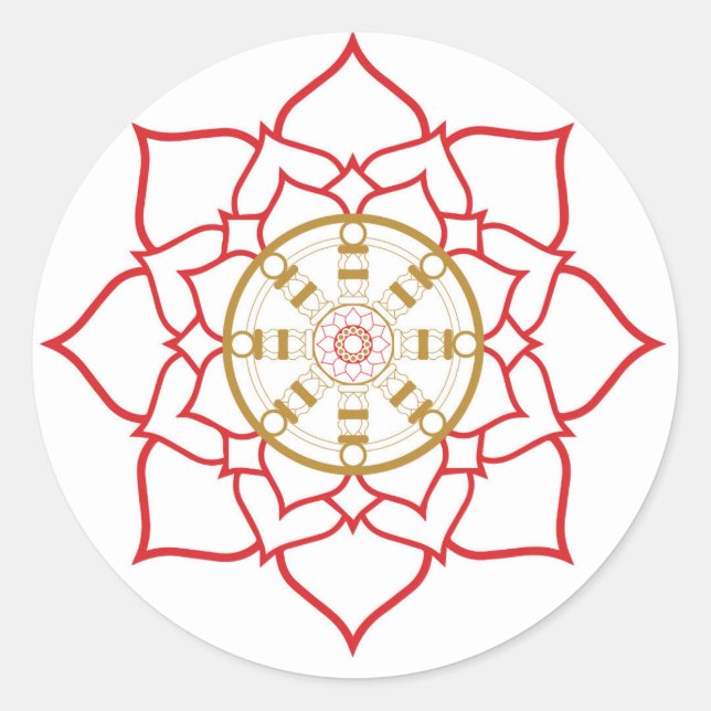 Autocollant Lotus Dharma Wheel (Devant)
