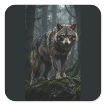 Autocollant Loup Gris Majestueux – Cadeau de la na