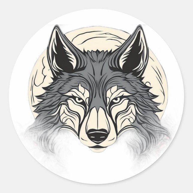 Autocollant Loup Solitaire (Devant)