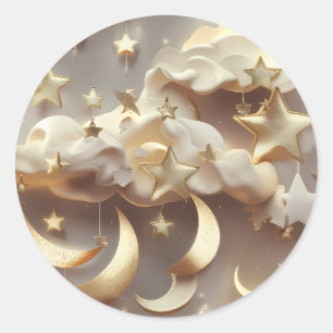 Autocollant – Lune Céleste Crème de Luxe