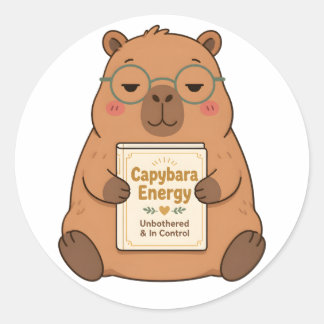 Autocollant Lunettes Calme Capybara Énergie
