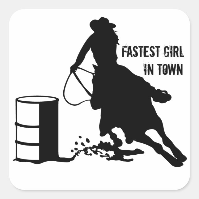 Autocollant lustré Cowgirl Barrel Racer Rodeo (Devant)