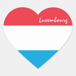 Autocollant Luxembourg, Cœur, Amour, Drapeau Luxem