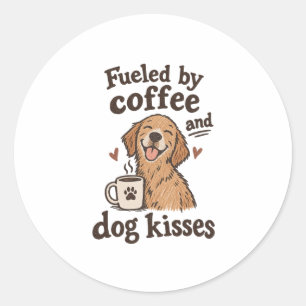 Autocollant Maman Chien Bisous de Chien et Café