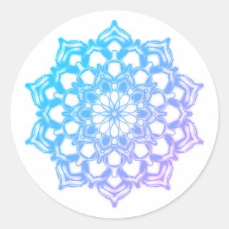 Autocollant Mandala Fleur Bleue