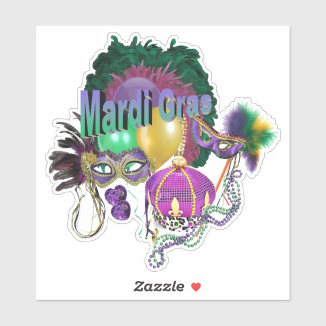 Autocollant Mardi Gras (Feuille)