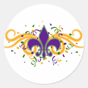 Autocollant Mardi Gras Fleur-de-Lis