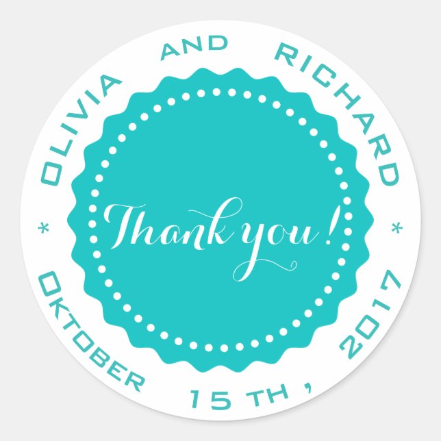 Autocollant mariage avec timbre (Devant)