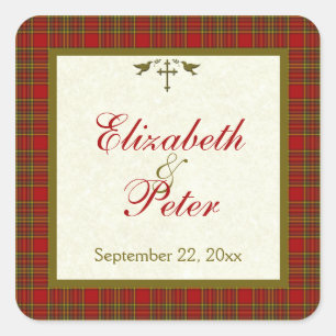 Autocollant Mariage Christian Autumn Plaid 1,5"