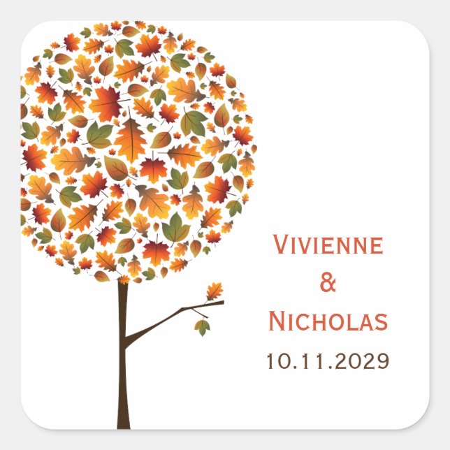 Autocollant Mariage de automne de Pop Tree moderne (Devant)