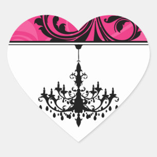 Autocollant Mariage de lustre rose noir