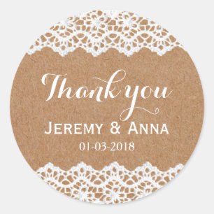 Autocollant mariage en dentelle plastique