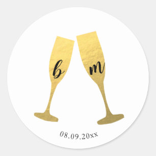 Autocollant Mariage Faux Gold Foil