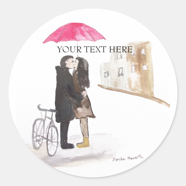 Autocollant mariage Romance Round (Devant)