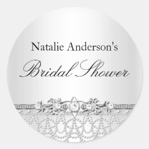 Autocollant Mariage Silver Jewels & Pearls