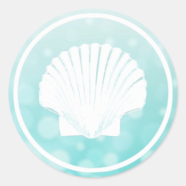 Autocollant mariage turquoise et blanc Initiales (Devant)