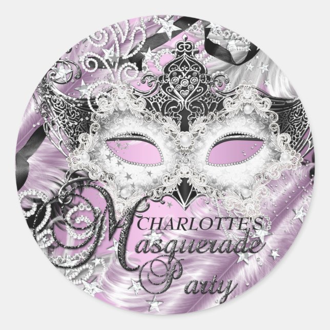 Autocollant Mascarade Mascaré Lilac Argent (Devant)