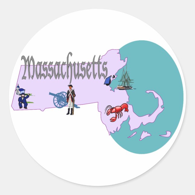 Autocollant Massachusetts (Devant)