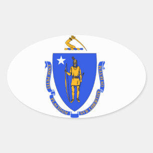 autocollant Massachusetts State Oval