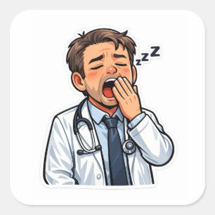 Autocollant Médecin Endormi De Garde