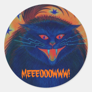 Autocollant "MEEEOOOWWW!" de chat effrayant
