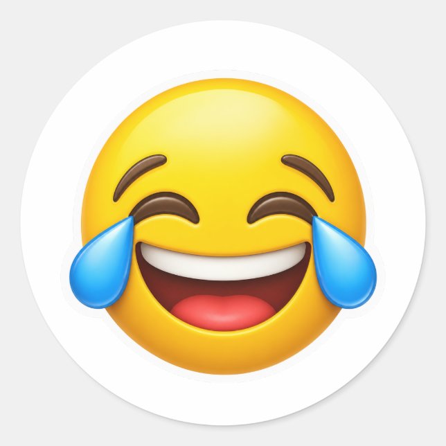 Autocollant Mème Émoji Rire en Pleurnichant (Devant)