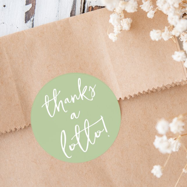 Autocollant Merci Beaucoup Lotto Vert Sauge (Créateur téléchargé)