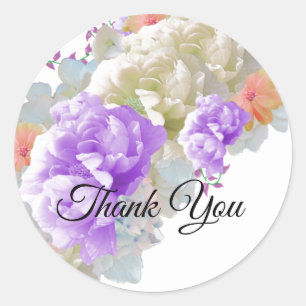 Autocollant Merci de bouquet d'abricot et de prune