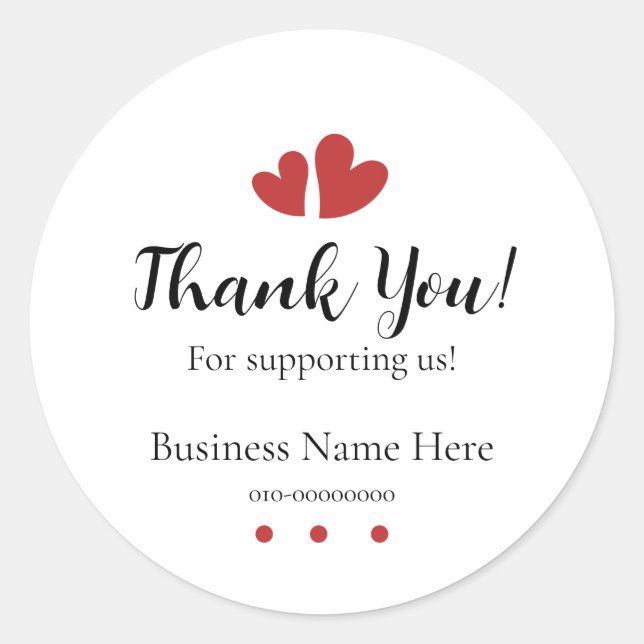 Autocollant Merci de nous soutenir (Devant)