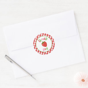 Autocollant Merci Fraise - Rouge