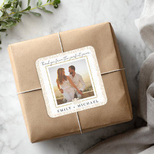 Autocollant Merci Photo Poire Parfaite en Or