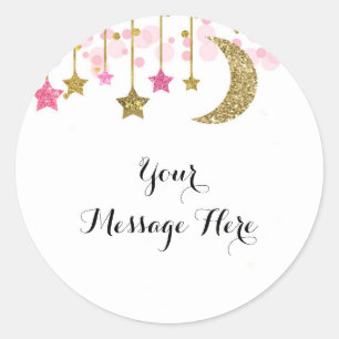 Autocollant Merci scintillant scintillant Or Rose