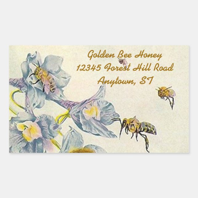 Autocollant Miel Abeilles Matin Fleurs de gloire A (Devant)