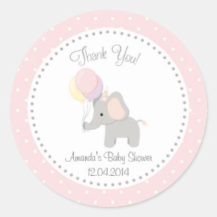 Autocollant mignon de baby shower d'éléphant