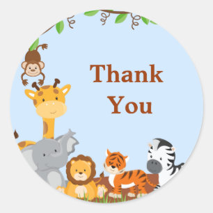 Autocollant mignon de Merci de garçon d'animaux d