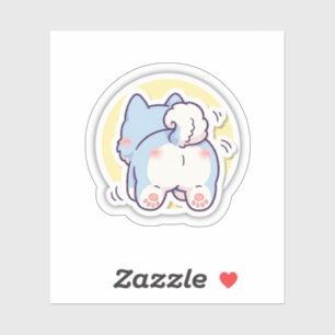 Autocollant Mignon Kawaii Queue de Chien Drôle de