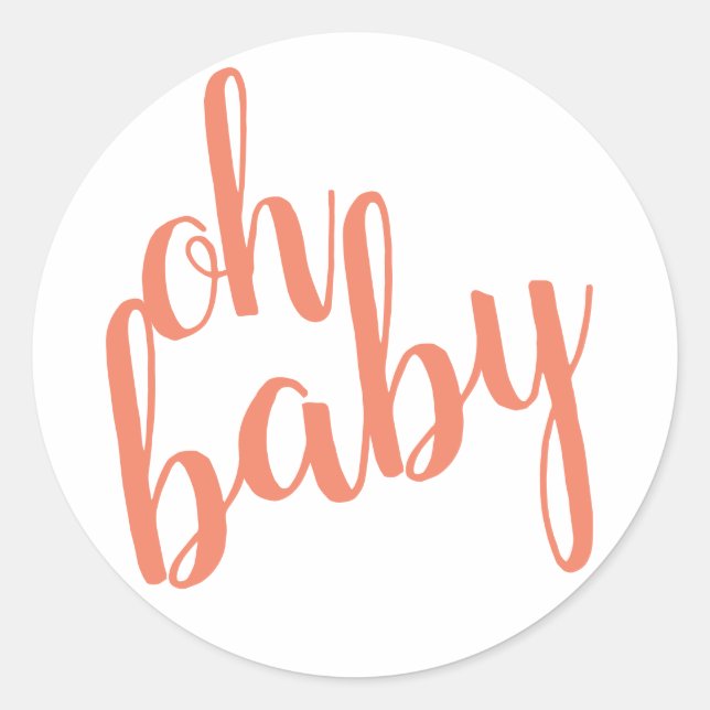 Autocollant moderne Coral Oh Baby (Devant)