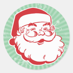 Autocollant moderne du Père Noël au milieu du sièc