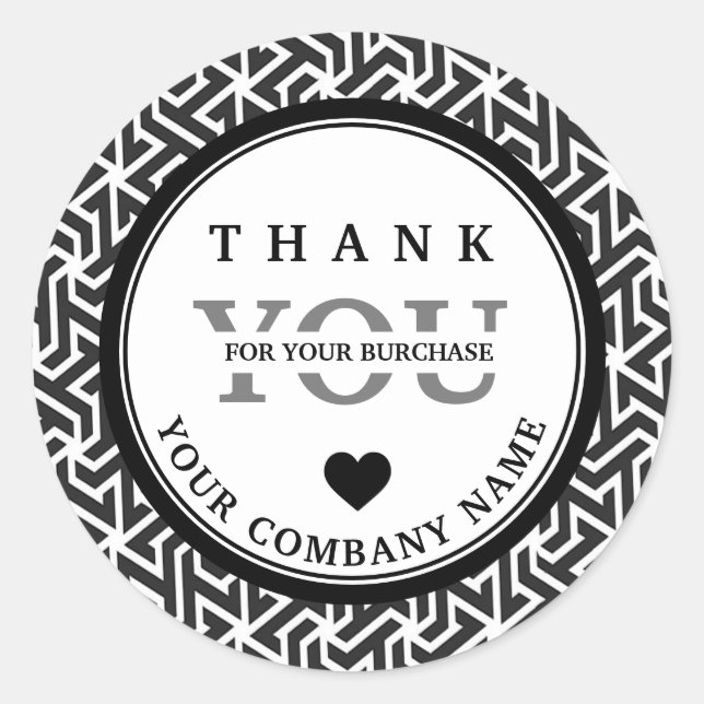 Autocollant moderne professionnel noir blanc (Devant)