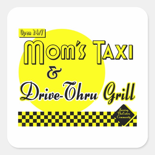 Autocollant Moms Taxi et Drive-Thru Grill (Devant)