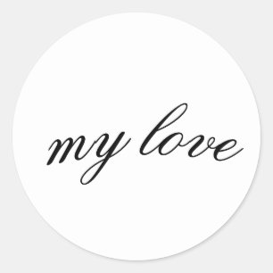 Autocollant Mon Amour - Dessin de calligraphie élé