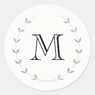 Autocollant monogramme argenté