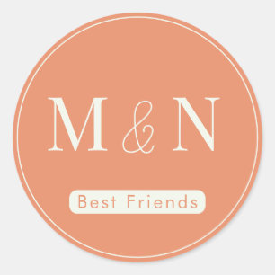 Autocollant Monogramme personnalisé Best Friends